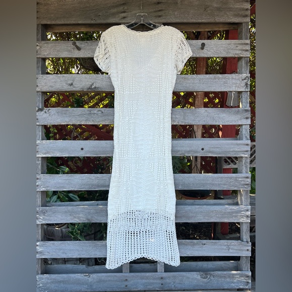 Vintage Y2K by Papillon Crochet Knit Boho Midi Dress - Picture 7 of 9